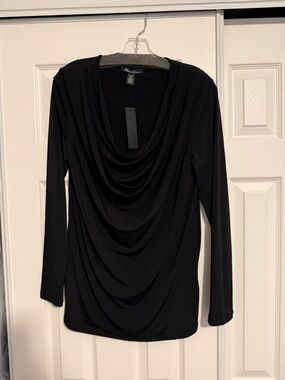 TWO BLOUSES!! (2) Kenneth Cole Black Draped Cowl Neck & Flirty Fun Back